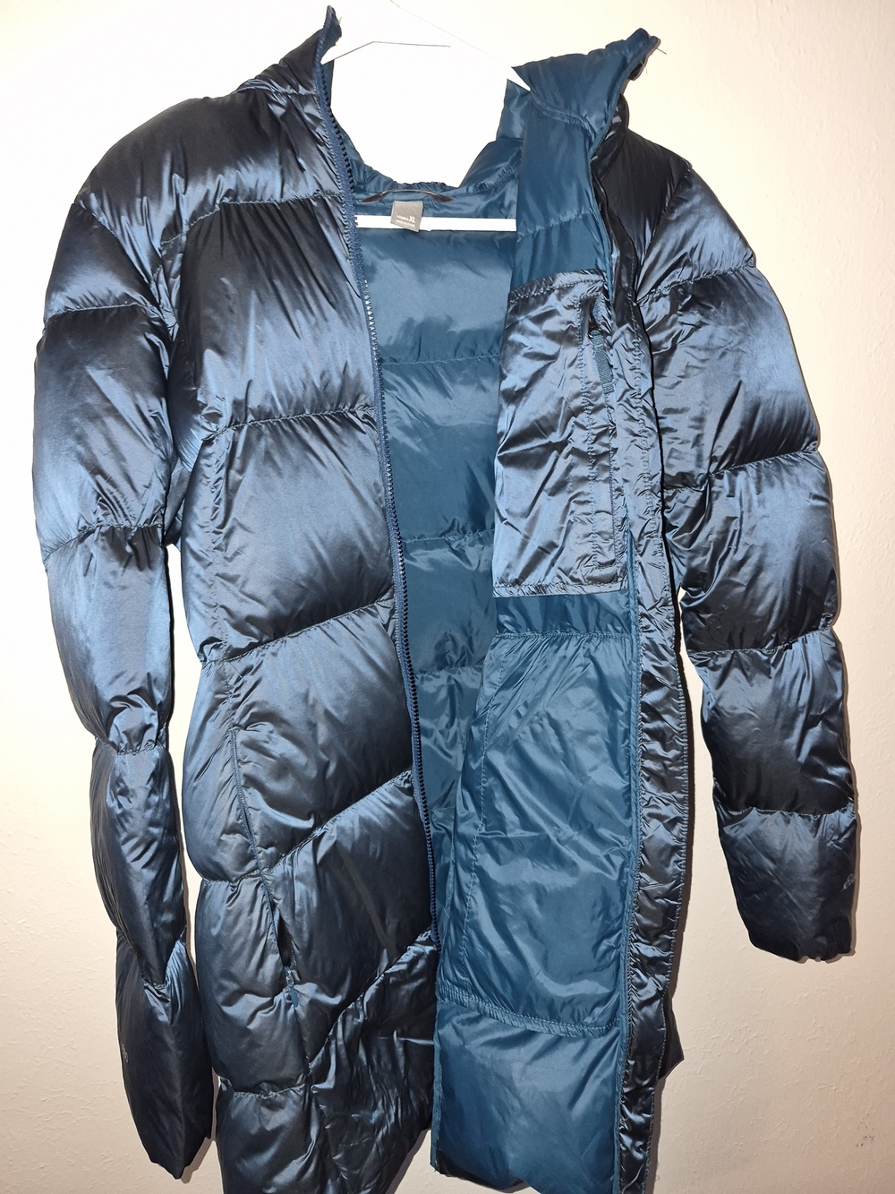 Eddie Bauer Teal Long Down Puffer Coat